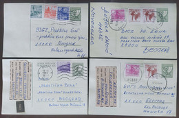 Yugoslavia 4 Travelled Postal Cards - Covers & Documents