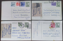 Yugoslavia 4 Travelled Postal Cards - Covers & Documents