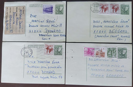 Yugoslavia 4 Travelled Postal Cards - Covers & Documents