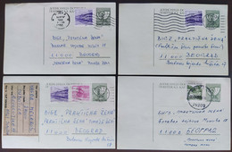 Yugoslavia 4 Travelled Postal Cards - Brieven En Documenten
