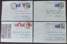 Yugoslavia 4 Travelled Postal Cards - Brieven En Documenten