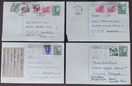 Yugoslavia 4 Travelled Postal Cards - Storia Postale