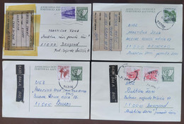 Yugoslavia 4 Travelled Postal Cards - Brieven En Documenten