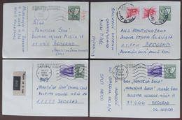 Yugoslavia 4 Travelled Postal Cards - Covers & Documents