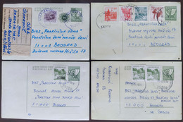 Yugoslavia 4 Travelled Postal Cards - Covers & Documents