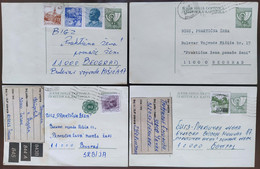 Yugoslavia 4 Travelled Postal Cards - Covers & Documents