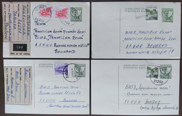 Yugoslavia 4 Travelled Postal Cards - Covers & Documents