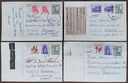 Yugoslavia 4 Travelled Postal Cards - Lettres & Documents