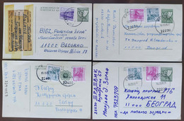 Yugoslavia 4 Travelled Postal Cards - Covers & Documents