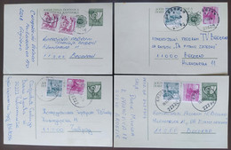 Yugoslavia 4 Travelled Postal Cards - Briefe U. Dokumente