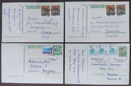 Yugoslavia 4 Travelled Postal Cards - Lettres & Documents