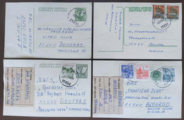 Yugoslavia 4 Travelled Postal Cards - Covers & Documents