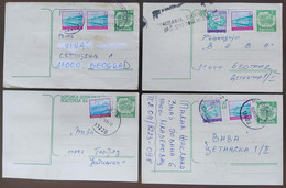 Yugoslavia 4 Travelled Postal Cards - Lettres & Documents