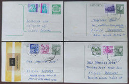 Yugoslavia 4 Travelled Postal Cards - Covers & Documents