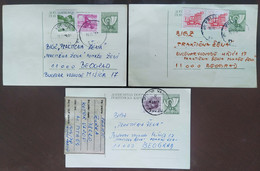 Yugoslavia 3 Travelled Postal Cards - Covers & Documents