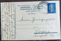 Yugoslavia Travelled Postal Card - Lettres & Documents