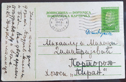 Yugoslavia Travelled Postal Card - Covers & Documents