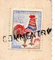 Cachet Manuel--griffe Linéaire " COMMENTRY " Type  Tp  Coq Sur Cpsm  PARIS --Multivues--blason..................à Saisir - Manual Postmarks