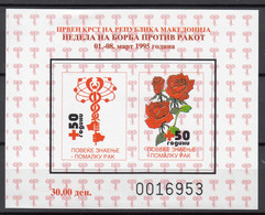 Macedonia 1995 Postage Due Red Cross Mi#Block 13 Mint Never Hinged - Macédoine Du Nord