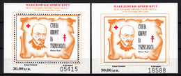 Macedonia 1995 Postage Due Red Cross Mi#Block 16 A And B, Mint Never Hinged - Macedonia Del Nord