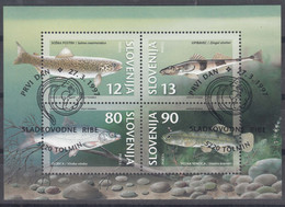 Slovenia 1997 Fish Mi#Block 4 FDC Cancel - Slovénie
