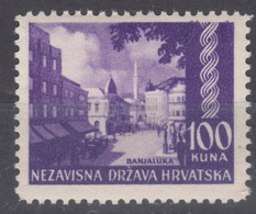 Croatia NDH 1941 Mi#65 Error: Borken "0", Mint Never Hinged - Kroatië