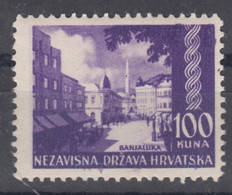 Croatia NDH 1941 Mi#65 Error: Spilled Colour Down, Mint Never Hinged - Kroatië
