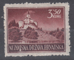 Croatia NDH 1943 Mi#98 Pelure Paper With Error: White Point On Letter "I", Mint Never Hinged - Croatia