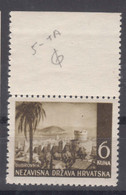 Croatia NDH 1941 Mi#57 With Error On Pos. 5: Line Through "6", Mint Never Hinged - Croatia