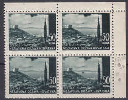 Croatia NDH 1941 Mi#64 Piece Of 4 With Typical Error, Position 20, Mint Never Hinged - Kroatië