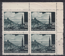 Croatia NDH 1941 Mi#64 Piece Of 4 With Typical Error, Position 20, Mint Never Hinged - Croacia