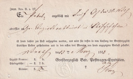 BADEN 1853 DOCUMENT POSTAL - Covers & Documents