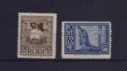 GREECE 1929 DODECANESE RODI 2 MH STAMPS   HELLAS CAT No 42, 45 AND VALUE 50 EURO - Dodecaneso