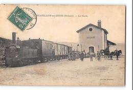 CPA 26 Chatillon En Diois La Gare Et Le Train Tramway - Châtillon-en-Diois