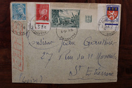 France 1944 Allanches Cantal Petain Blason Lyonnais Coin Numéroté Aide Aux Musiciens Gwendoline Bord De Feuille Cover - WW II