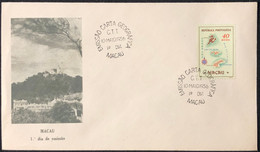 1956 GEOGRAPHIC CHART OF MACAU FDC X 4 COVERS ALL DIFFERENT - CAT. 85 EUROSOR COMPLETE SET. - Covers & Documents