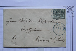 O 9 HANNOVER ALLEMAGNE  BELLE LETTRE  1852 LUNEBURG   POUR WINSEN +1G + + CACHET  BLEU  + + AFFRANCH. PLAISANT - Hannover