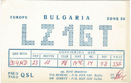 QSL QSO Card Amateur Radio Station Funkkarte Bulgaria Bugarie 1976 Kiril Dimitrov Sofia - Radio Amatoriale