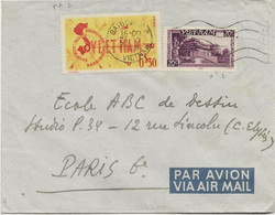 VIET-NAM - LETTRE AFFRANCHIE N° 2 + PA N° 3 -OBLITEREE CAD SAIGON 23-10-1956 - Vietnam