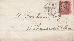 Busta - 1 PENNY ROSSO - Scozia - Edimburgo - 1864 - Storia Postale