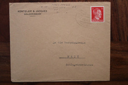 1944 Waldweistroff Waldweisdorf ZUG 1538 Metz Merzig Westmark Lorraine Löthringen Cover Reich Besetzung Bahnpost - 2. Weltkrieg 1939-1945