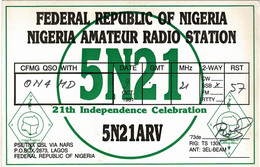 QSL QSO Card Amateur Radio Station Funkkarte NIGERIA LAGOS 1981 Africa Afrika Afrique - Radio Amatoriale