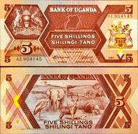 Uganda 5 Shilings Unc 1987 - Ouganda