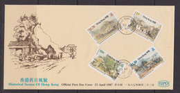 HONG  KONG    1987    FIRST  DAY  COVER    Scenes  Of  Hong Kong - Lettres & Documents