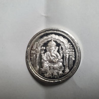 INDIA-Pure Silver Coin Issued -1Dubai-India.Bought, In A Gold Shop With A Receipt-with A Picture For Their Holiday-pro - India