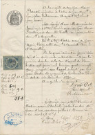 DOCUMENT NOTARIAL AFFRANCHI AVEC 7 TIMBRES FISCAUX N° 9 ET 10  - ANNEE 1892 -LYON - Sonstige & Ohne Zuordnung