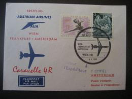 Österreich 1964- Erst-Flug-Beleg Mit AUA Gelaufen Von Wien Nach Amsterdam - Primeros Vuelos AUA