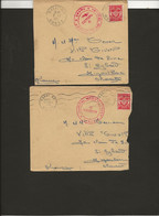 LETTRE FRANCHISE MILITAIRE OBLITERATION CAD RABAT -MAROC ET CACHET ROUGE HOPITAL MARIE FEUILLET-1952 - Briefe U. Dokumente