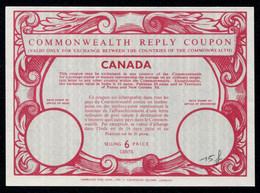 CANADA  Commonwealth Reply Coupon / Coupon Réponse Régime Britannique - Antwoordcoupons
