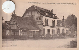 27 - Très Belle Carte Postale Ancienne De  CONCHES "A La Grand'Mare "  Hotel Recommandé Du Pays    Carte Animée - Conches-en-Ouche